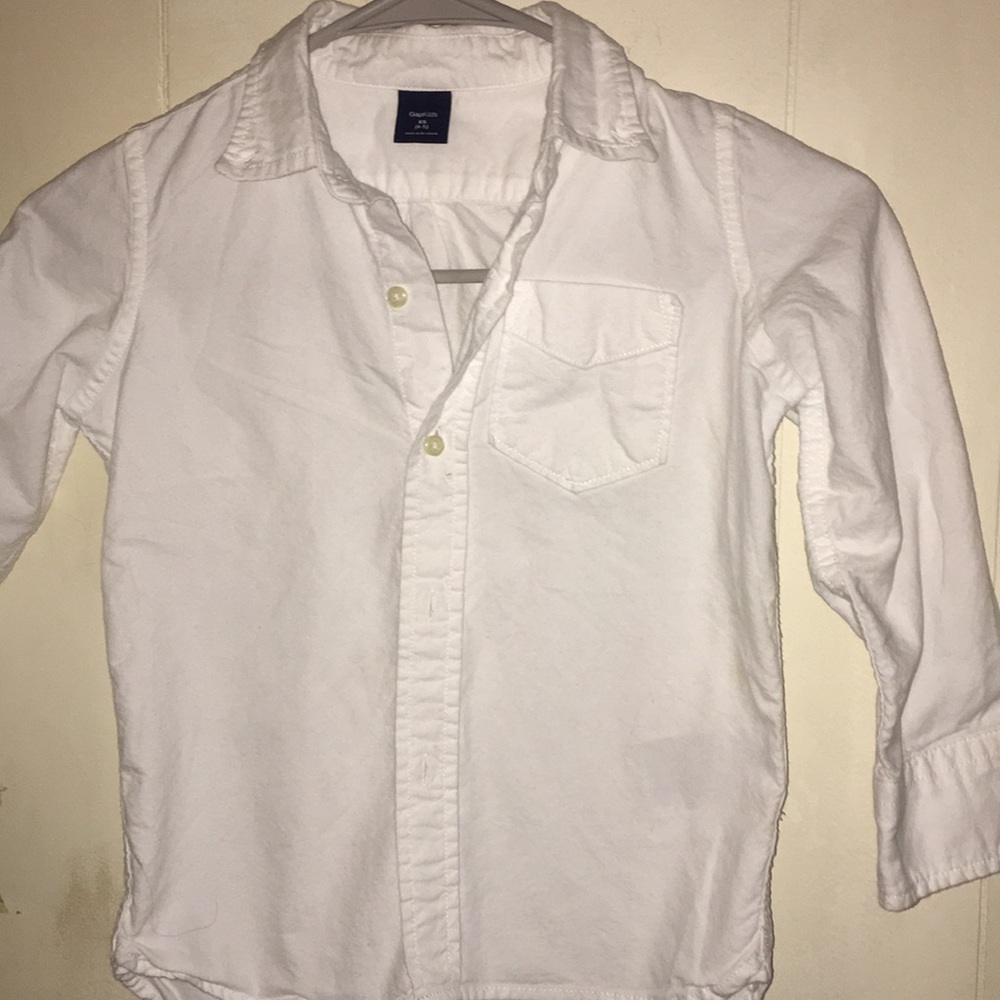 Gap boys white button down size xs 4-5 EUC